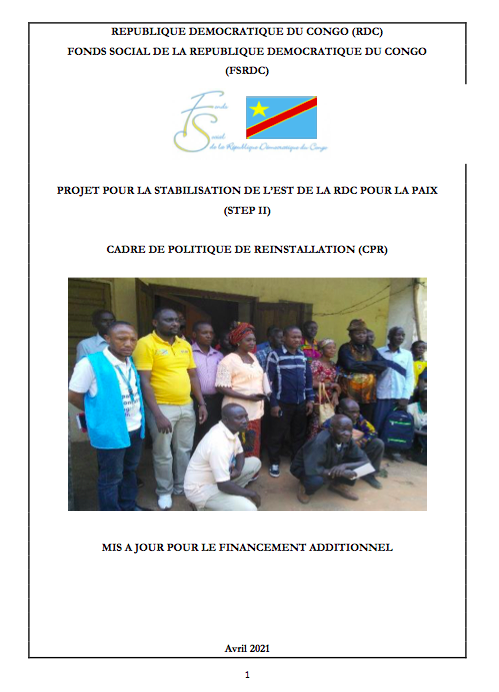 CADRE DE POLITIQUE DE REINSTALLATION (CPR), Avril 2021