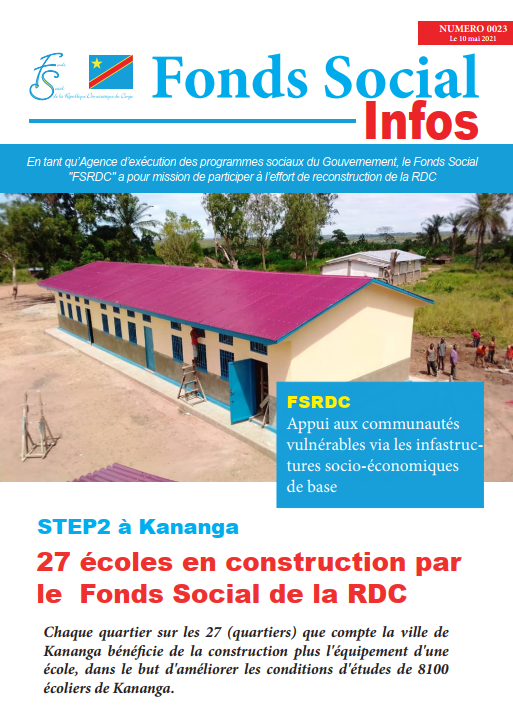 STEP2 à Kananga: 27 écoles en construction par le Fonds Social de la RDC