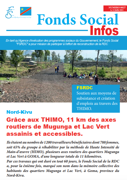 Grâce aux THIMO, 11 km des axes routiers de Mugunga et Lac Vert assainis et accessibles.